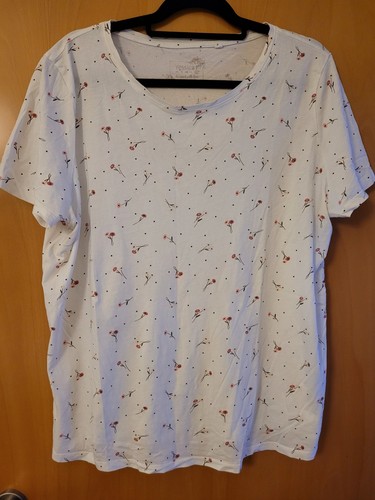 Damen shirt weiß geblümt - t-shirt,