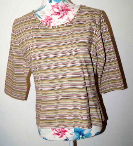 Grün gestreiftes shirt l - grün,