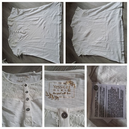 Shirt mit spitze creme - t-shirt, spitze,