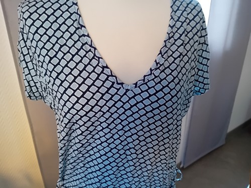 Shirt blau gemustert bluse - shirt, mit